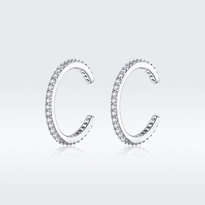 925 Sterling Silver Earrings with Pavé Set CZ