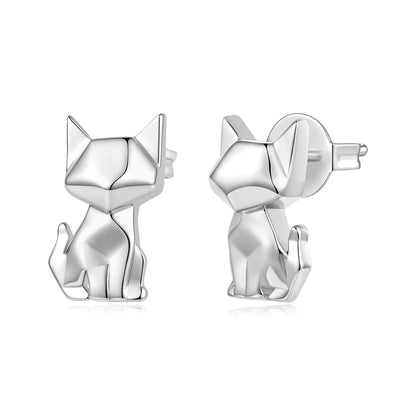 925 Sterling Silver White Gold Plated 1.2 x 0.7 cm Earrings for Women