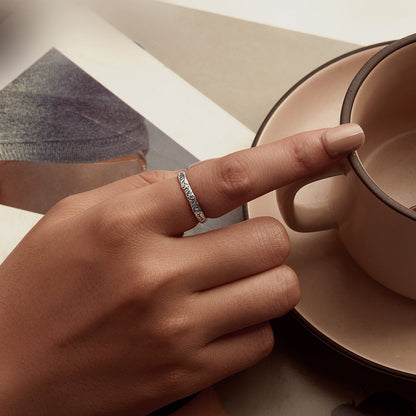 925 Sterling Silver Oxidized 2.8mm Band Ring Size 6.0 for Women