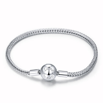 925 Sterling Silver Plated Platinum 17cm Bracelet for Men