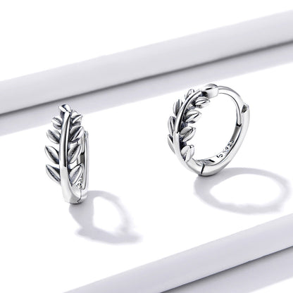 S925 Oxidized Silver Earrings 1.2*0.5cm for Women