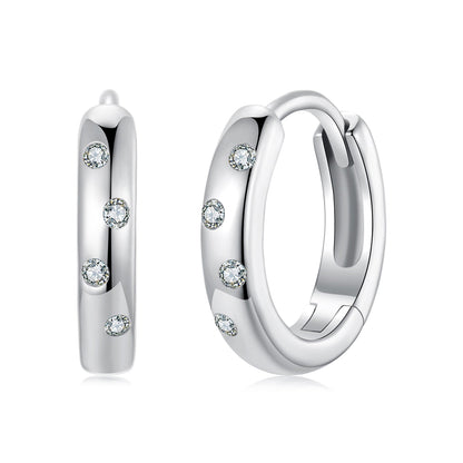 925 Sterling Silver Moissanite Earrings for Women - White Gold Plated