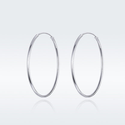 925 Sterling Silver Plated Platinum Earrings 3cm for Women