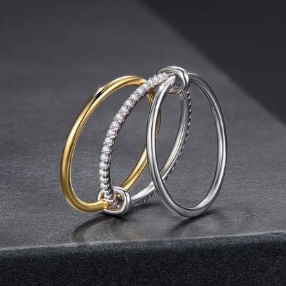 925 Sterling Silver Moissanite Ring 0.005ct Size 6 for Women