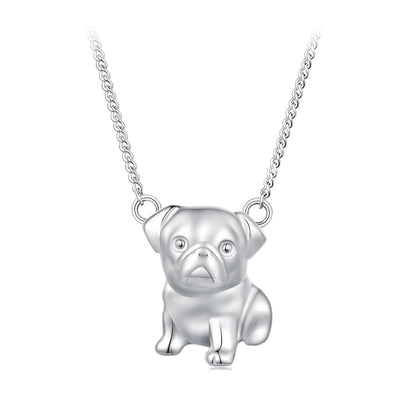 925 Sterling Silver Plated Platinum Necklace with 13x12mm Pendant for Women