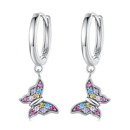 925 Sterling Silver Earrings with Pavé Setting CZ, 2.3*0.95cm, for Women