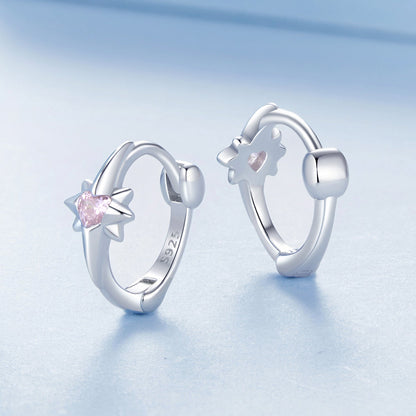 925 Sterling Silver White Gold Plated Earrings with CZ for Women