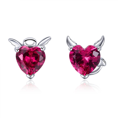 925 Sterling Silver Earrings with Pavé Setting CZ, 1*0.9cm for Women