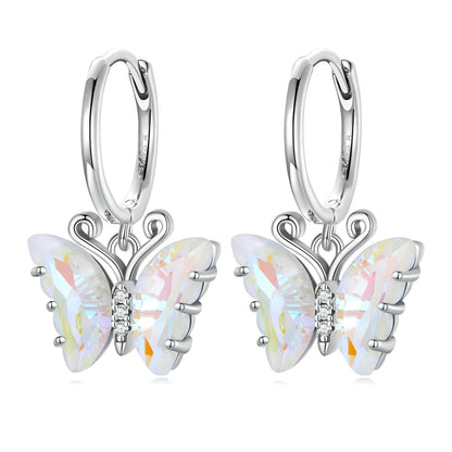 925 Sterling Silver Earrings with Resin, 23x13mm, Plated Platinum for Women