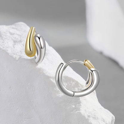 925 Sterling Silver & Plated Gold & Plated White Gold Earrings