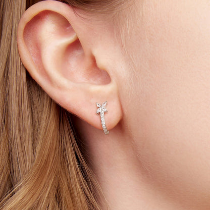 925 Sterling Silver White Gold Plated CZ Earrings for Women