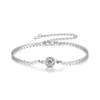 S925 Sterling Silver 5.0mm Moissanite Bracelet for Women