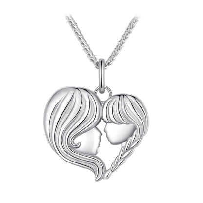 925 Sterling Silver Necklace with Platinum Plating, 400mm Chain Length, Pendant 24x21mm for Women