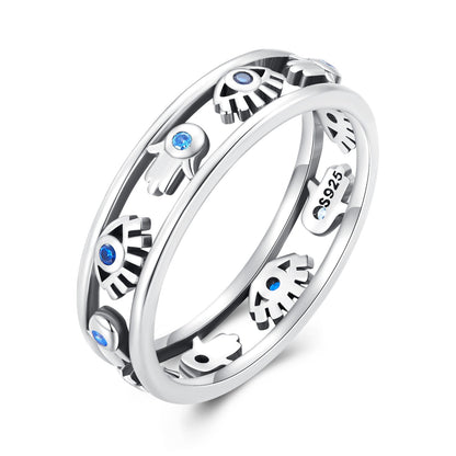925 Sterling Silver Oxidized Silver Ring with Pavé Setting CZ, Size 6 for Women