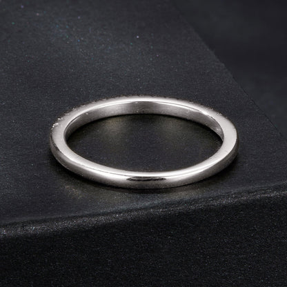 925 Sterling Silver 0.01ct Moissanite Ring in Size 8A