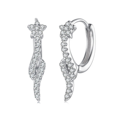 925 Sterling Silver Plated White Gold Earrings with CZ for Women
