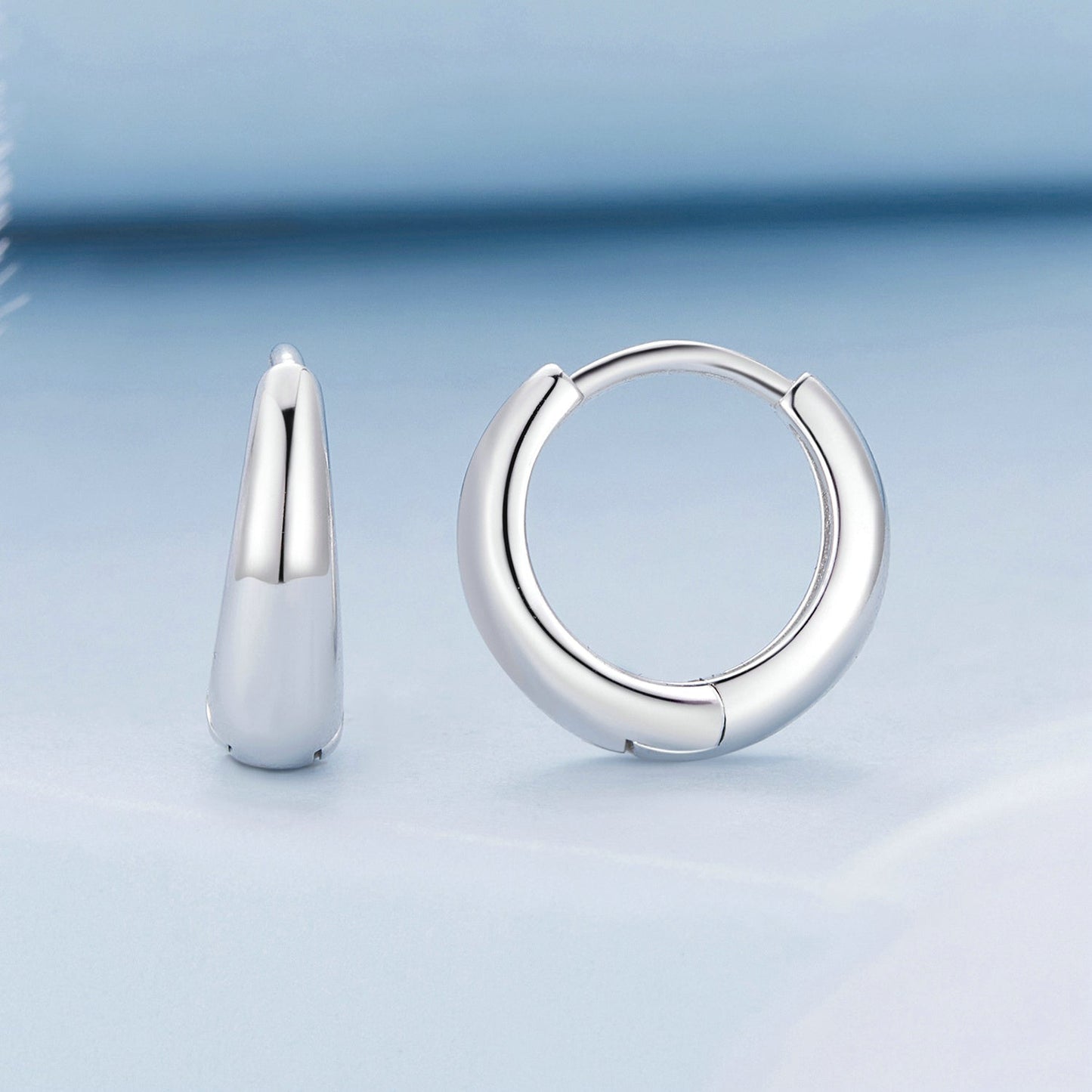 925 Sterling Silver 12*3mm Platinum Plated Earrings
