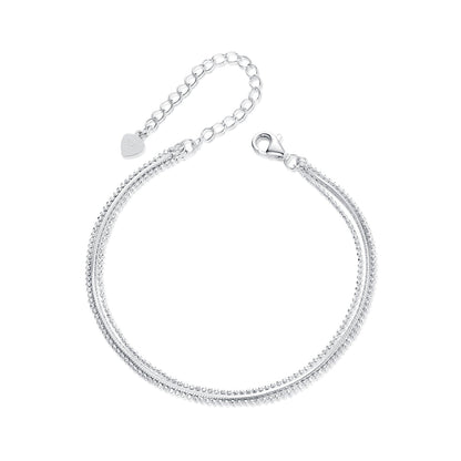 925 Sterling Silver & White Gold Plated Bracelet