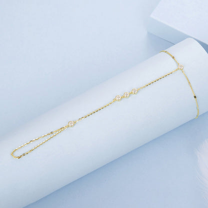 925 Sterling Silver White Gold Plated Adjustable Bracelet for Women