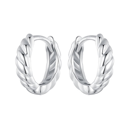 925 Sterling Silver Plated White Gold Earrings for Women - Size 11*3mm