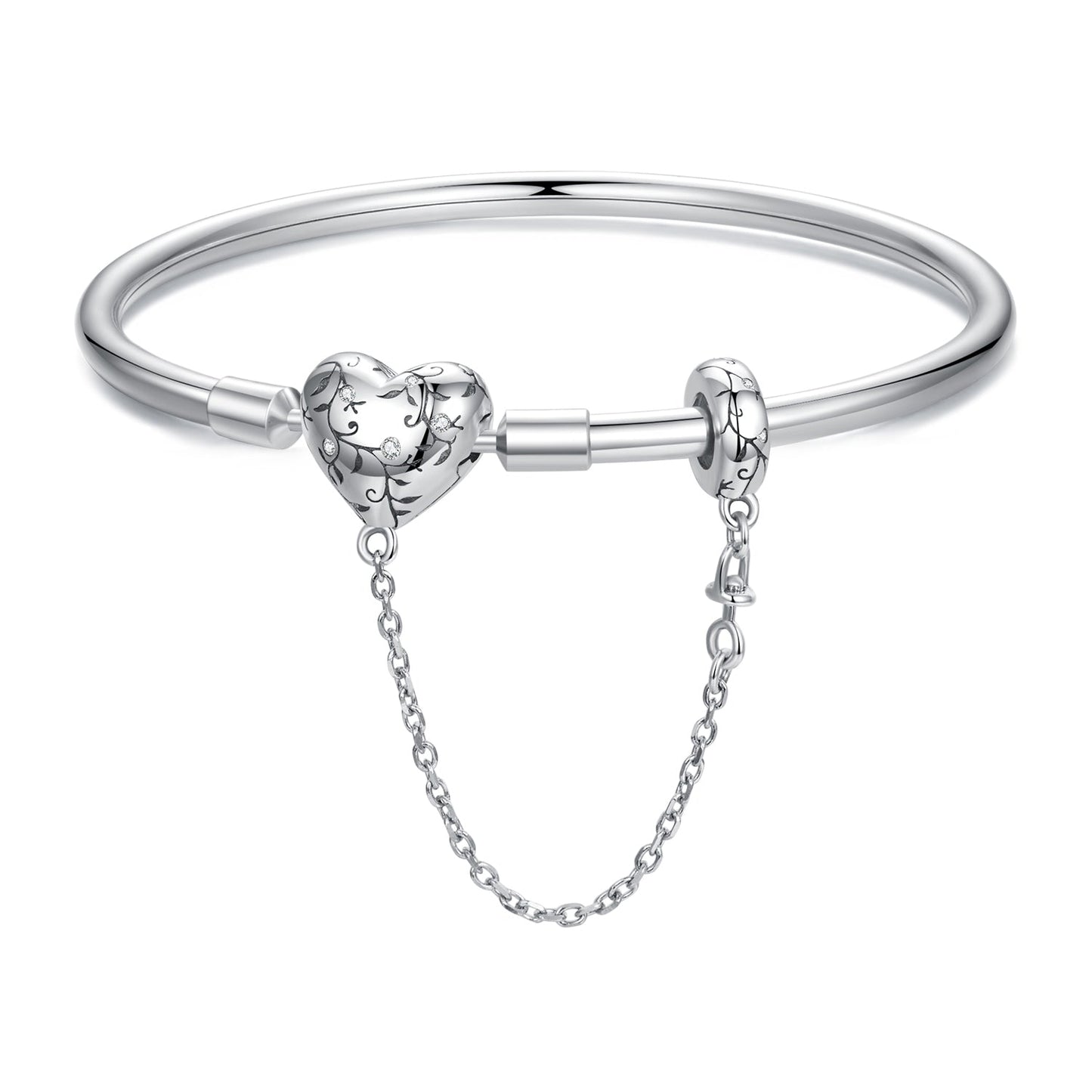 925 Sterling Silver Bracelet with Pavé Setting CZ, Size 17.0 for Women