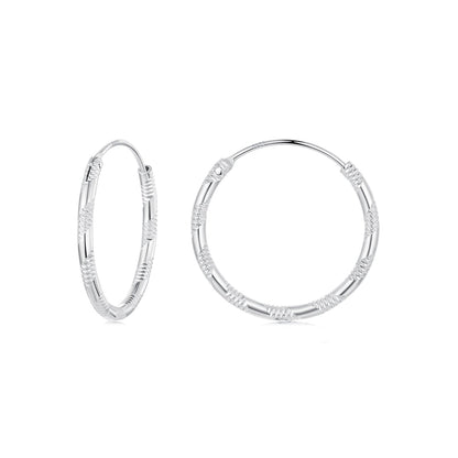 925 Sterling Silver Plated White Gold Earrings 3.0cm for Women