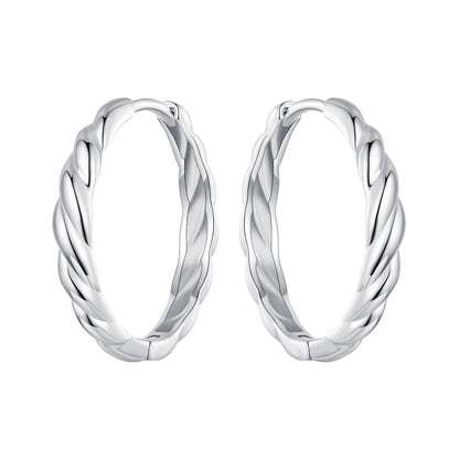 925 Sterling Silver Plated White Gold Earrings for Women - Size 11*3mm