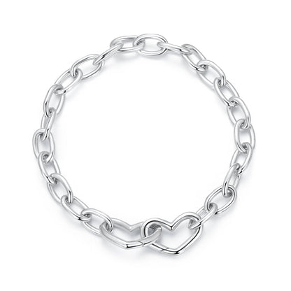 925 Sterling Silver Plated White Gold 19.0 cm Bracelet