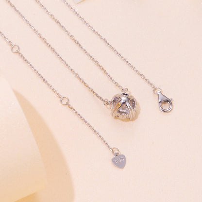 925 Sterling Silver Moissanite 1.0 Carat Necklace with Pavé Setting for Women