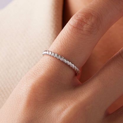 925 Sterling Silver White Gold Plated Ring for Women