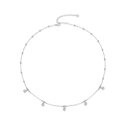 925 Sterling Silver 3mm Moissanite Necklace for Women