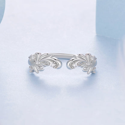 925 Sterling Silver White Gold Plated Ring with Pavé Setting CZ for Women