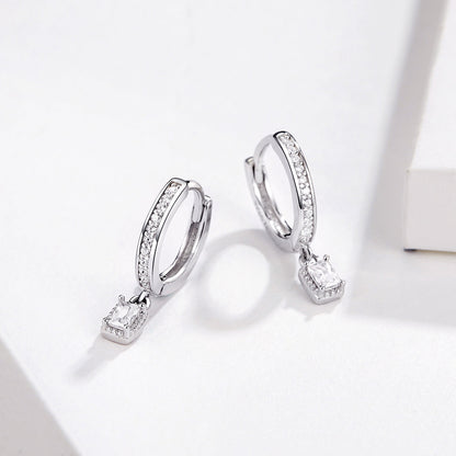 925 Sterling Silver 1.7cm Pavé Setting CZ Earrings