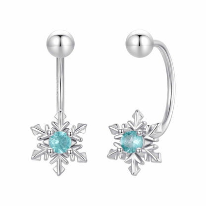 925 Sterling Silver Earrings with Transparent Glass for Women