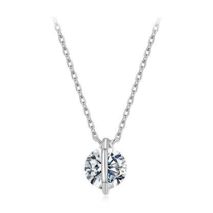 925 Sterling Silver 0.65 Carat Genuine Moissanite Necklace for Women