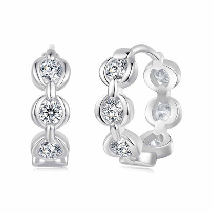 925 Sterling Silver 0.25 Carat Moissanite Hoop Earrings for Women