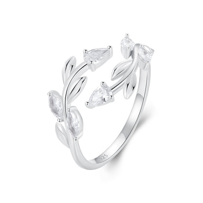 925 Sterling Silver White Gold Plated Pavé Setting CZ Ring for Women