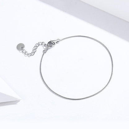 925 Sterling Silver Adjustable Platinum Plated Bracelet for Women