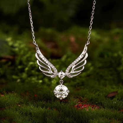 925 Sterling Silver White Gold Plated Moissanite 40+5cm Pavé CZ Pendant Necklace for Women