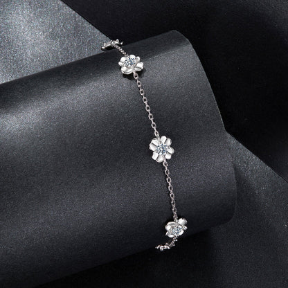 925 Sterling Silver 0.1 Carat Moissanite Bracelet for Women