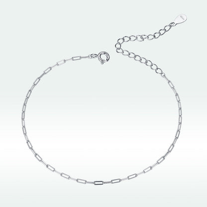 925 Sterling Silver & Plated Platinum Bracelet - 17+5cm Length
