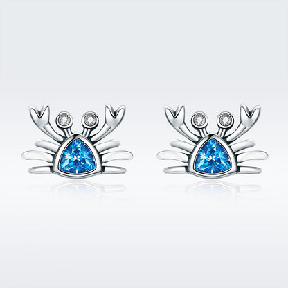 925 Sterling Silver Oxidized CZ Earrings 0.7cm x 1cm for Women