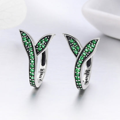 925 Sterling Silver Earrings with Pavé Setting CZ 1.5*1cm for Women