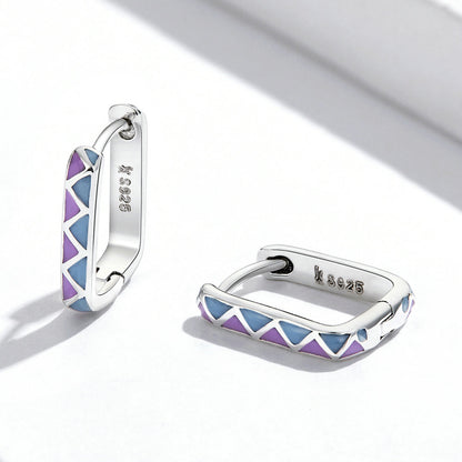 S925 Sterling Silver Enamel Oxidized Earrings for Women