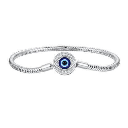 925 Sterling Silver Bracelet with CZ & Resin, Size 17.0