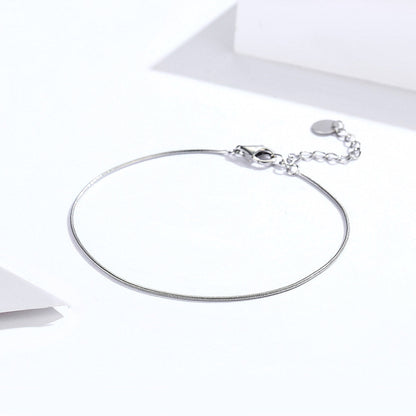 925 Sterling Silver Adjustable Platinum Plated Bracelet for Women