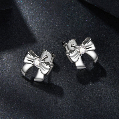 925 Sterling Silver Moissanite Earrings 0.3 cm for Women