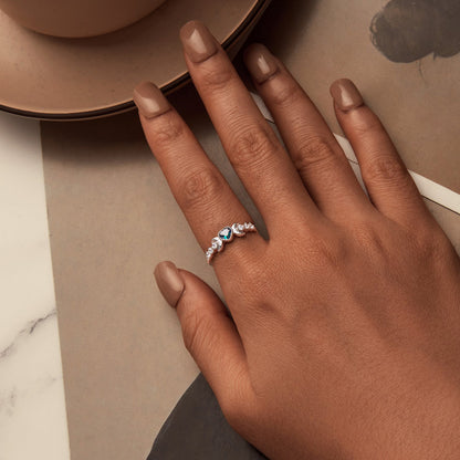 925 Sterling Silver Ring with Pavé Setting CZ, Size 7.0, Women’s Jewelry