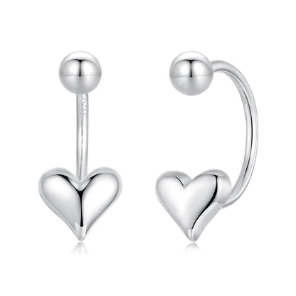 925 Sterling Silver Earrings with White Gold Plating, 1.3x0.58cm for Women