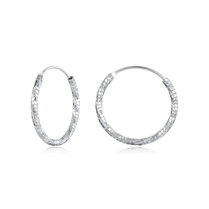 925 Sterling Silver Earrings for Women - White Gold Plated, 2.6*0.2 cm, Style L